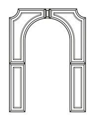 Architecture arch with columns ancient pillars ornament vector illustration isolated on white background.