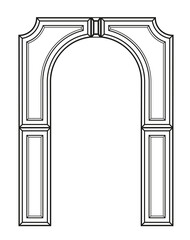 Architecture arch with columns ancient pillars ornament vector illustration isolated on white background.