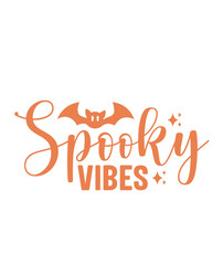 Spooky Vibes Halloween typography clip art design on plain white transparent isolated background for card, shirt, hoodie, sweatshirt, apparel, card, tag, mug, icon, poster or badge