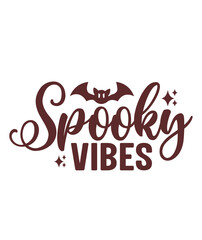 Obraz premium Spooky Vibes Halloween typography clip art design on plain white transparent isolated background for card, shirt, hoodie, sweatshirt, apparel, card, tag, mug, icon, poster or badge