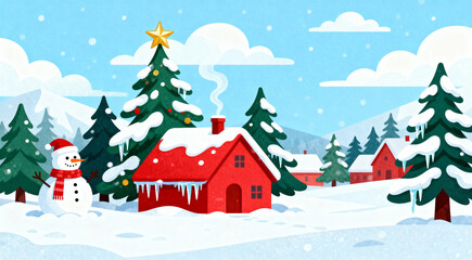 winter landscape with trees and snow