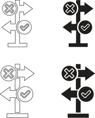 direction glyph vector illustration