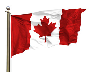 Transparent Background Cutout Isolated Canada National Flag Waving In The Wind