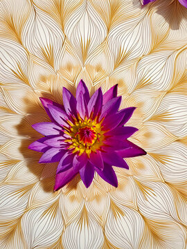Vibrant Purple Water Lily Flower in Full Bloom &ndash; Close-Up Botanical Photography for Nature, Background, and Aesthetic Design