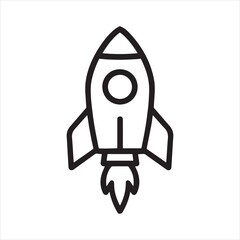 Minimal outline of a rocket ship icon