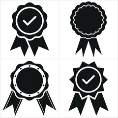 Red Award Ribbon Certificate Badge