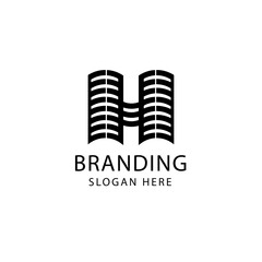 Letter H real estate and construction logo