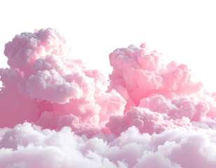 Soft, fluffy, pink cloud formation, a dreamy and ethereal rendering against a black background