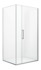 Tempered glass frameless shower partition for a sleek, modern home bathroom.