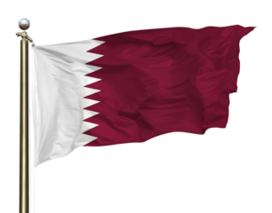 Transparent Background Cutout Isolated Qatar White And Purple National Flag