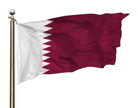 Transparent Background Cutout Isolated Qatar White And Purple National Flag