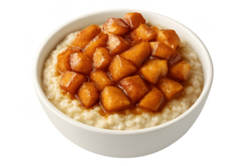 Oatmeal porridge with caramelized apples and cinnamon