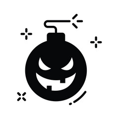 Halloween pumpkin shaped bomb for scary and spooky artwork.