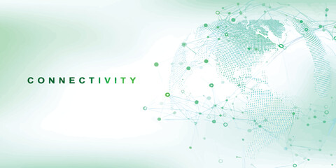 Global technology background with an abstract network earth