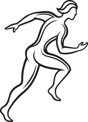 Fototapeta premium serve motion silhouette outline vector illustration line&nbsp;art