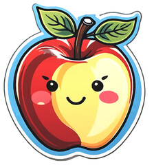 cartoon apple with smiling face vector illustration