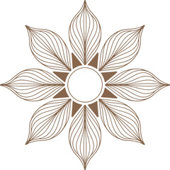 Intricate floral mandala design with delicate petals and central circular opening