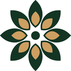 Geometric floral mandala symbol elegant design isolated for artistic projects