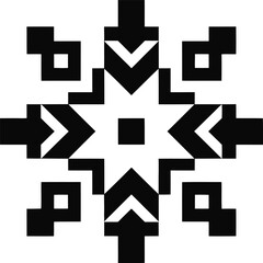 Geometric snowflake symbol abstract pattern winter season design element festive celebration