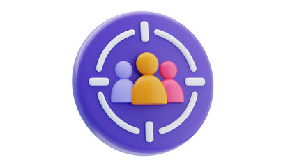 Target Audience Icon – 3D Marketing and Customer Focus Concept Design”