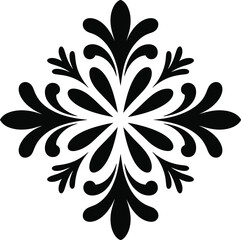 Intricate black floral ornament swirl decorative element symmetry elegant abstract pattern