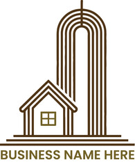 Modern abstract building and house logo design for real estate and property businesses