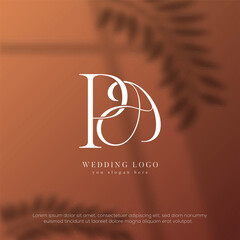 PA initial wedding monogram template logo
