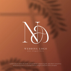 NA initial wedding monogram template logo
