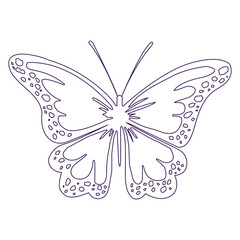 Beautiful vector illustration of a colorful butterfly on a white background, perfect for nature and summer design or tattoo art