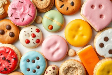 Obraz premium Colorful Assortment of Delicious Biscuits and Cookies