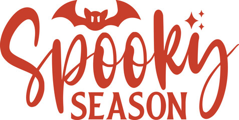 Spooky Season Halloween typography clip art design on plain white transparent isolated background for card, shirt, hoodie, sweatshirt, apparel, card, tag, mug, icon, poster or badge