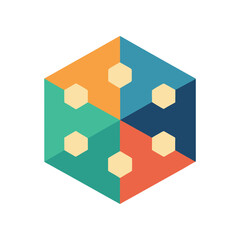 Obraz premium Abstract hexagon puzzle symbolizing problem solving and solutions