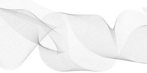 Abstract flowing wave lines background. Gray line art. Vector design.