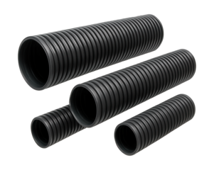 Corrugated drainage pipes installed in a school playground ensure a dry, safe area for