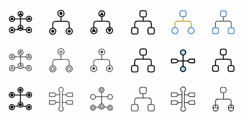 Dynamic flow chart templates for presentations, modern organization diagrams showcasing process mapping, innovative network structures, and hierarchical data display
