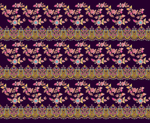 Floral Background Color Pattern Image Cute Graphics Digital Vintage Colour.Tropical seamless pattern background with exotic flowers, palm leaves, jungle leaf, hibiscus, orchid flower