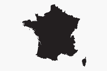 Vector graphic artwork suitable for print and web containing flat detailed map of FRANCE