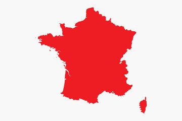 Vector graphic artwork suitable for print and web containing flat detailed map of FRANCE