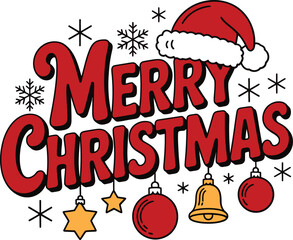 Merry Christmas typography set lettering vector designs 