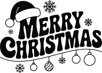 Merry Christmas typography set lettering vector designs 