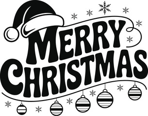 Merry Christmas typography set lettering vector designs 