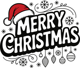 Merry Christmas typography set lettering vector designs 