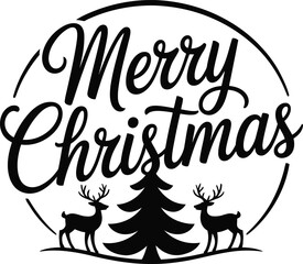 Merry Christmas typography set lettering vector designs 