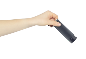 lighter in hand isolated from background, concept to pass or throw away	