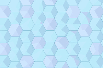 Naklejka premium Hexagonal pattern design featuring blue shades and geometric shapes for modern decor and art inspiration