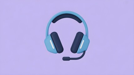 A 3D icon of a gaming headset with a microphone, featuring a clean, minimalist design