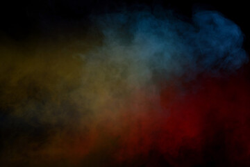 Yellow steam on a black background.