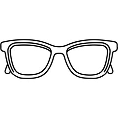 Fototapeta premium minimal black outline vector of classic eyeglasses.eps
