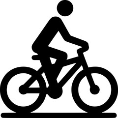 Obraz premium Cycling Silhouette: A minimalistic silhouette of a person cycling, the simplicity of the design highlighting the act of biking, symbolizing activity and mobility.