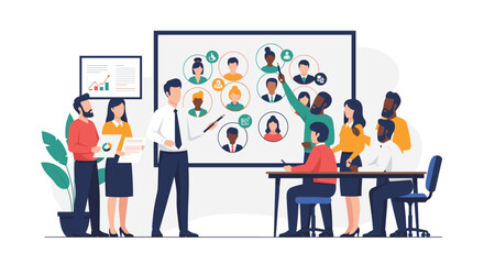 Fototapeta premium Team Building Workshop Engaging Diverse Employees for Collaboration Success